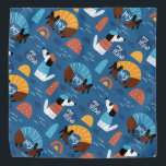 Bandana Colección francesa<br><div class="desc">Una Adorable Banda De Perro Azul Diseñada Con Perros De Caricatura</div>