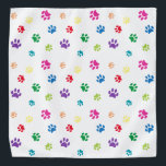Bandana Coloridas pinturas con animales<br><div class="desc">Muestra cuánto amas a los animales con este tierno y colorido bandana con patas. También se ve impresionante con un fondo negro. ¡Apuesto a que su mascota lucirá adorable viéndolo!</div>
