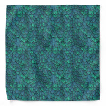 Bandana con patrón de escamas esmeralda