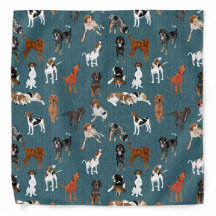 Coonhounds on Dark Verde azulado