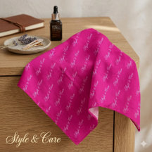 Custom Brand Name Pattern Hot Pink