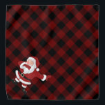Bandana Dabbing Red Plaid Santa Claus | Búfalo Rústico div<br><div class="desc">Bonito diseño de Navidades divertidos con el adorable Santa Claus en un fresco traje verde festividad sobre un rústico guiso de búfalo verde y leñador negro a cuadros gingham. Para otros colores o productos a juego, por favor visite la tienda JustFharryn Zazzle, o contacte con el diseñador, c/o Fharryn@yahoo.com Todos...</div>