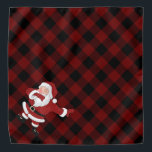 Bandana Dabbing Red Plaid Santa Claus | Búfalo Rústico div<br><div class="desc">Bonito diseño de Navidades divertidos con el adorable Santa Claus en un fresco traje verde festividad sobre un rústico guiso de búfalo verde y leñador negro a cuadros gingham. Para otros colores o productos a juego, por favor visite la tienda JustFharryn Zazzle, o contacte con el diseñador, c/o Fharryn@yahoo.com Todos...</div>