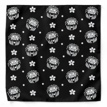 Daruma tradicional japonesa muñeca negro y blanco