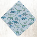 Bandana Dinosaurio cutáneo<br><div class="desc">Montones de dinosaurios azules,  Tyrannosaurus rex,  Spinosaurus,  Stegosaurus,  Diplodocuments y Triceratops sobre un fondo azul. Arte original de Nic Squirrell.</div>