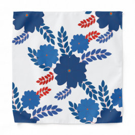 Bandana Diseño vectorial de flores azules simples