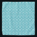 Bandana Divertido Verde azulado Gingham con pinturas<br><div class="desc">Compre usted mismo o mima a su mascota con este lindo y divertido gingham verde azulado con patas y pañuelos de bandana!</div>