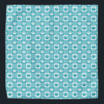 Bandana Divertido Verde azulado Gingham con pinturas<br><div class="desc">Compre usted mismo o mima a su mascota con este lindo y divertido gingham verde azulado con patas y pañuelos de bandana!</div>