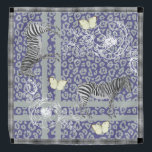 Bandana Elegante y moderno ecléctico gris azul oscuro<br><div class="desc">El elegante y moderno bandana de chiffon presenta un diseño ecléctico bohemio de moda con cebras,  mariposas,  estampado de leopardo y contorno floral en azul y gris oscuro,  y un elegante borde negro y blanco de patrones de verificación. Diseñado exclusivamente para usted por Happy Dolphin Studio.</div>