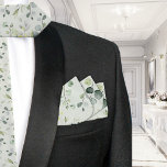 Bandana Eucalyptus Greenery Boda Sage Pocket Square<br><div class="desc">Elegante verde sabio y verde eucalipto sólo cuadrado de bolsillo boda con telas de agua pintadas de eucalipto sobre un fondo verde sabio.</div>