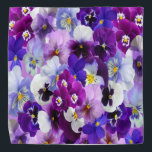 Bandana Flores moradas de panes de color azul blanco<br><div class="desc">Un panal blanco morado es una bandana de perro con flores.</div>