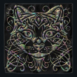 Bandana Gato Abalone Dimensional en Banda Negra<br><div class="desc">La historia empieza con un gato que me gustaba sentarme en la cabeza cuando salía a recoger judías. Su nombre era Holly, la gran cazadora. Otro gato que me gustaba sentarme en la cabeza era Taffy. Como de costumbre, quería otro gato en mi cabeza, así que hice esta bandana. Estas...</div>