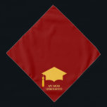 Bandana Gorra de graduación dorada sobre Borgoña<br><div class="desc">Gorra dorada de graduación en burdeos.</div>