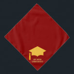 Bandana Gorra de graduación dorada sobre Borgoña<br><div class="desc">Gorra dorada de graduación en burdeos.</div>