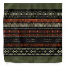 Green Linen Tribal Pattern 