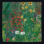 Bandana Gustav Klimt - Jardín de granja con girasoles<br><div class="desc">Gustav Klimt - Jardín de granja con girasoles</div>