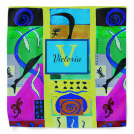 Bandana Inspiración abstracta de la moda azul de Matisse