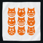 Bandana Las 9 vidas del gato de la Emoji<br><div class="desc">Las Nueve Vidas de los Gatos de la Emoji ~ Sonriendo,  Sonriendo,  Amor,  Lágrimas de Alegría,  Besándose,  Saltando,  Llorando y Cansándose. Globe Trotters se especializa en imágenes idiosincrásicas de todo el mundo. Aquí encontrará tarjetas de felicitación únicas,  postales,  Posters,  Mousepads y más.</div>