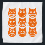 Bandana Las 9 vidas del gato de la Emoji<br><div class="desc">Las Nueve Vidas de los Gatos de la Emoji ~ Sonriendo,  Sonriendo,  Amor,  Lágrimas de Alegría,  Besándose,  Saltando,  Llorando y Cansándose. Globe Trotters se especializa en imágenes idiosincrásicas de todo el mundo. Aquí encontrará tarjetas de felicitación únicas,  postales,  Posters,  Mousepads y más.</div>