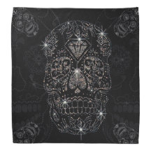 Lenço / Scarf - diamond skull black