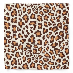 Bandana Leopardo impreso Brown, Tan, Cream