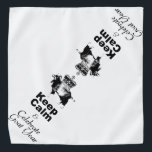 Bandana Mantener la calma para celebrar el año de la cabra<br><div class="desc">Diseñar de negro con una cabra y corona mantener la calma y celebrar el año de la cabra (el texto no es personalizable) con un fondo transparente. Diseño en bandana con fondo blanco. Puede cambiar fácilmente el tamaño del diseño y el color de fondo haciendo clic en el botón personalizar....</div>