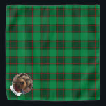 Bandana Marco fotográfico rojo y verde para Navidades pers<br><div class="desc">Navidades divertidos plantilla de fotograma de fotos de vacaciones con un fondo de patrón de trenzado rojo y verde. Derechos reservados © Angi Laframboise.</div>