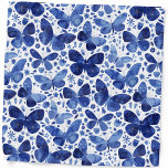 Bandana Mariposas Watercolor Banda azul<br><div class="desc">Pintura de mariposa color azul y blanco índigo.</div>
