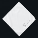 Bandana Mascota blanco de nombre Mascota personalizado de<br><div class="desc">blanco minimalista...  personalizado con el nombre de su mascota en escritura moderna. El color de fondo,  el estilo de texto,  el tamaño y el color se pueden cambiar mediante el menú de edición.</div>