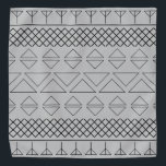 Bandana Mascota de impresión de patrón geométrico gris<br><div class="desc">Patrón de impresión geométrica gris de moda mascota bandana. Impresión negra sobre fondo gris.</div>