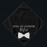 Bandana Mascota de nombre personalizado Boda de corbata de<br><div class="desc">Un boda super lindo bandana con corbata de arco. Personaliza con el nombre de tu perro y su papel de honor en tu día especial. Diseñado por Thisisnotme©</div>