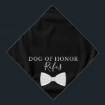 Bandana Mascota de nombre personalizado Boda de corbata de<br><div class="desc">Un boda super lindo bandana con corbata de arco. Personaliza con el nombre de tu perro y su papel de honor en tu día especial. Diseñado por Thisisnotme©</div>
