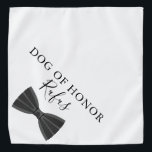 Bandana Mascota de nombre personalizado Boda de corbata de<br><div class="desc">Un boda super lindo bandana con corbata de arco. Personaliza con el nombre de tu perro y su papel de honor en tu día especial. Diseñado por Thisisnotme©</div>