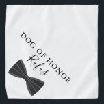 Bandana Mascota de nombre personalizado Boda de corbata de<br><div class="desc">Un boda super lindo bandana con corbata de arco. Personaliza con el nombre de tu perro y su papel de honor en tu día especial. Diseñado por Thisisnotme©</div>