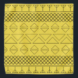 Bandana Mascota de oro de patrón geométrico<br><div class="desc">Bandana,  Mascota de oro del patrón geométrico de moda. Impresión negra sobre fondo dorado.</div>