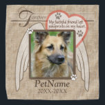 Bandana Mascota Personalizado de solidaridad de Angel Wing<br><div class="desc">Mi fiel amigo dejó huellas de pata en mi corazón. Poema Mascota que se usa para perros, gatos o cualquier mascotas con patas. Rindan tributo a un mascota querido con estos regalos conmemorativos personalizados keepsakes u ofrecen sus condolencias con regalos personalizados de compasión de Healing Lears para honrar a un...</div>