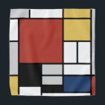 Bandana Mondrian Pintura de Plano Rojo Amarillo Azul Gris<br><div class="desc">Composición con el Gran Avión Rojo, Amarillo, Negro, Gris y Blue Piet Mondrian comenzó a crear las pinturas abstractas definitivas en los años 20 por las que es más conocido. Mantenía su paleta limitada al blanco, negro y gris, además de los tres colores primarios, rojo, amarillo y azul. Sus composiciones...</div>