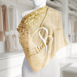 Bandana Monograma de impresión Metalizado con pincel de or<br><div class="desc">Personaliza fácilmente este diseño de moda de bandana de moda con purpurina brillante de bonito dorado sobre fondo metálico cepillado de oro.</div>