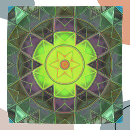 Bandana Mosaico Kaleidoscope Flor morado verde y amarillo