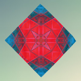 Bandana Mosaico Kaleidoscope Plaza Rojo y Azul