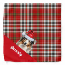 Navidades del Pastor Australiano Plaid Personaliza
