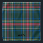 Bandana Navidades Holiday Tartan Plaid Mascota NAME Classi<br><div class="desc">Tartán de vacaciones en verde, rojo, amarillo, azul, blanco con NOMBRE personalizado en negro. Texto fácil de personalizar, color de texto, fuente. Gran accesorio de Navidades para CUALQUIER mascota y mascota humano correspondiente. Perrito, Festivo, Divertido. Mezcla y Coincide con Tartán entero / Placa de vacaciones / Colecciones de Navidades por...</div>