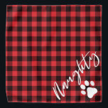Bandana Navidades traviesos Perro Rústico Flannel Rojo<br><div class="desc">Este bandana presenta un estilo rústico de franja roja y una letra manuscrita con la mitad "traviesa" de travieso y agradable. Hace que los Navidades perfectos vendan para tu perro o gato.</div>