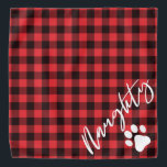 Bandana Navidades traviesos Perro Rústico Flannel Rojo<br><div class="desc">Este bandana presenta un estilo rústico de franja roja y una letra manuscrita con la mitad "traviesa" de travieso y agradable. Hace que los Navidades perfectos vendan para tu perro o gato.</div>