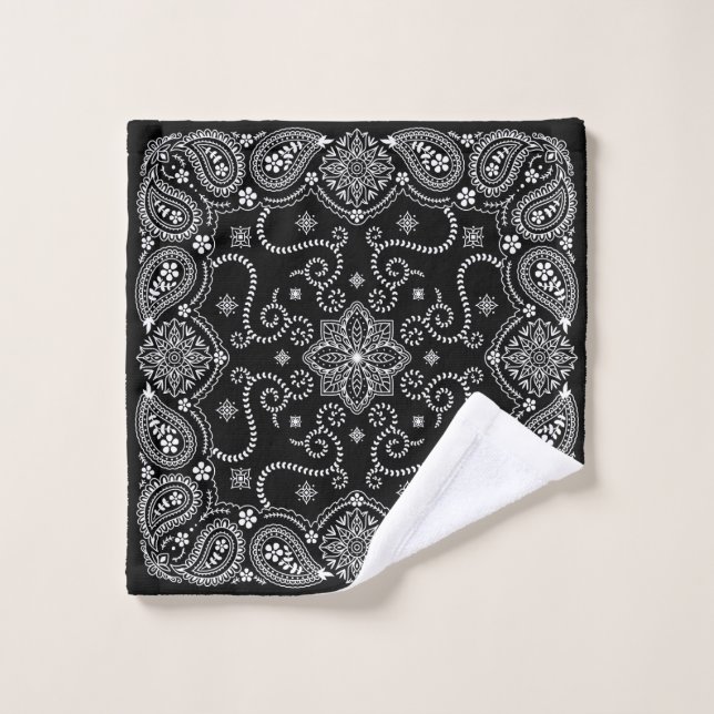 Bandana negra y blanca  (Toallita)