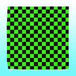Bandana Neon Green Black Checkered Checkerboard Vintage<br><div class="desc">Tablero de verificación verde y negro neón | Vintage | Clásica | Trendy | Elegante | Moda | Mínimo</div>
