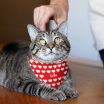 Bandana Nombre personalizado del gato del Mascota rojo<br><div class="desc">Nombre personalizado de gato Mascota rojo Bandana</div>