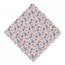 Novedad Ginkgo Patrón azul y Naranja