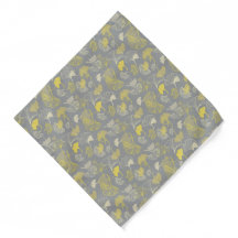 Novedad Ginkgo Patrón gris y amarillo