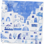 Bandana Oia Santorini<br><div class="desc">Paisaje de color azul y blanco basado en el pueblo de Oil,  en la hermosa isla griega de Santorini.</div>